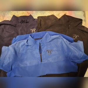 Under Armour Heatgear Shirt Mens large  Quarter Zip Textured Performance Wear